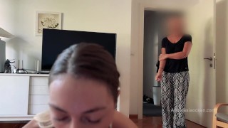 Miniatura filmu My stepmom caught me giving a blowjob to my boyfriend. We were talking and she wanted to watched.