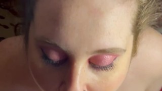 Miniatura filmu (BIG TITTY BBW BLOWJOB) MASSIVE PULSATING CUMSHOT ON CHUBBY BLUE EYED BRUNETTE FRECKLED FACE