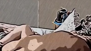 Miniatura filmu Animated Muscle Guy Destroys Cute Brunettes Pussy