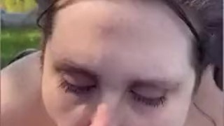 Miniatura filmu Amateur wife sucks, licks and strokes cock in backyard for huge cumshot 😍